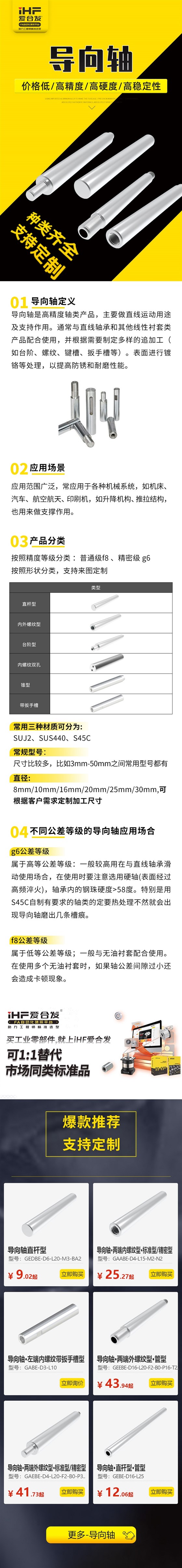 帶你了解不同公差等級(jí)的導(dǎo)向軸應(yīng)用場(chǎng)合！